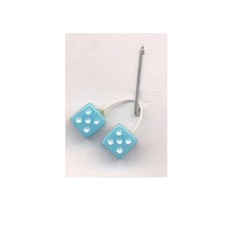 KENS 1/24-1/25 Baby Blue w/White Dots Fuzzi Dice