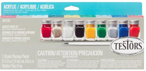 TESTORS Value Pack Finishing Acrylic Paint Set (9 Colors)