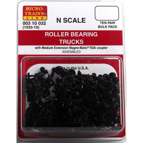 MICRO TRAINS N Roller Bearing w/ med extn couplers 10pr (1033-10)