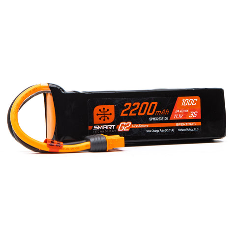 SPEKTRUM SMART-G2 LIPO 11.1V 3S 2200mah 100C W/ IC3