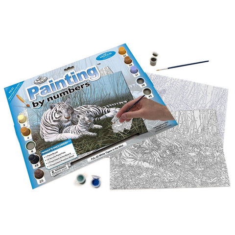 ROYAL White Tiger Pair Paint by Number Age 8+ (8.75"x11.75")