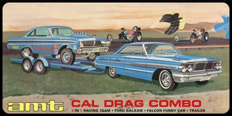 AMT 1/25 Cal Drag Combo: 1964 Ford Galaxie, Falcon Funny Car & Trailer (3 Kits)
