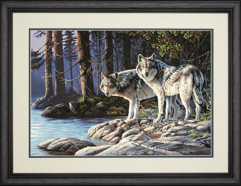 DIMENSIONS Gray Wolves Paint by Number (20"x14")