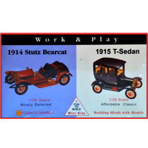GLENCOE 1/56 1914 Stutz Bearcat & 1/59 1915 T-Sedan Cars