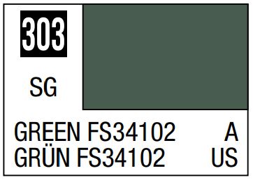 MR HOBBY 10ml Lacquer Based Semi-Gloss Green FS34102