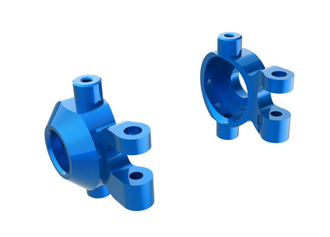 TRAXXAS TRX-4M Steering blocks, 6061-T6 aluminum (blue-anodized) (left & right)