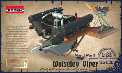 RODEN 1/32 Wolseley W4A Viper WWI V-Figurative Water-Cooled Aircraft Engine