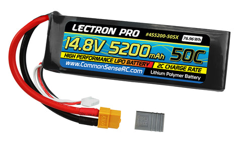 LECTRONPRO LIPO 14.8V 4S 5200mah 50C W/ XT60 & TRX