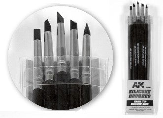 AKI Hard Tip Medium Size Silicone Brushes (5)