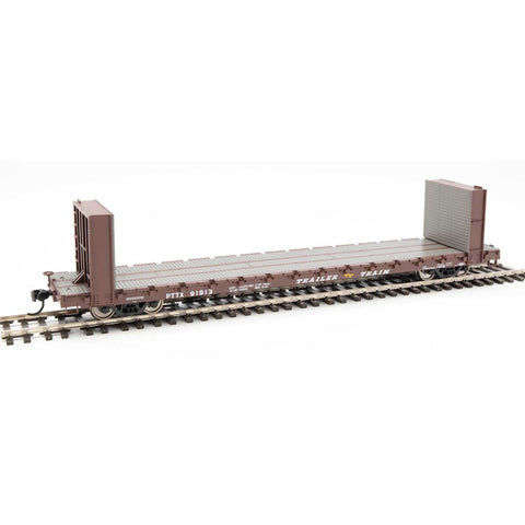 WALTHERS HO 60' Pullman-Standard Bulkhead Flatcar (48' IL) - Ready to Run -- Trailer Train #91944