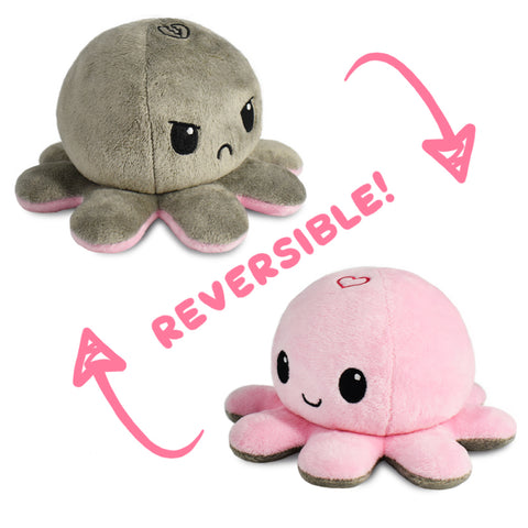 REVERSIBLE OCTOPUS PLUSHIE: PINK/GREY