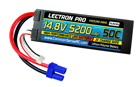 LECTRONPRO LIPO 14.8V 4S 5200mah 50C W/ EC5