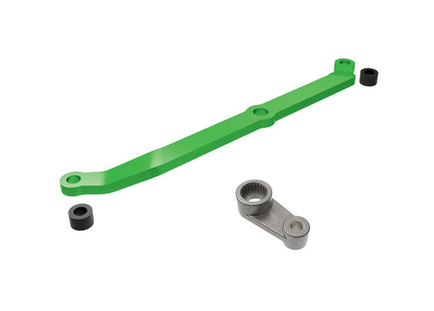 TRAXXAS TRX-4M Steering link, 6061-T6 aluminum (green-anodized) & servo horn, metal