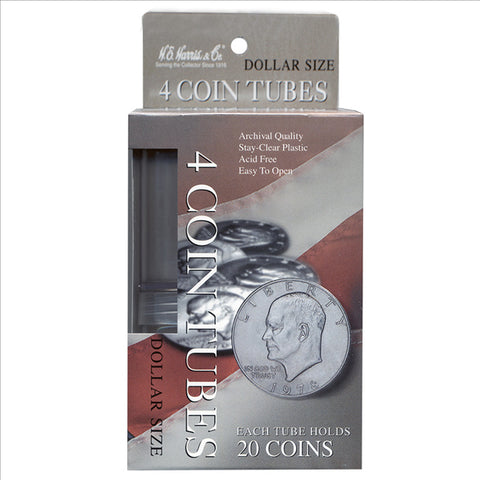 H.E. HARRIS Dollars Large Coin Tubes (4/bx)