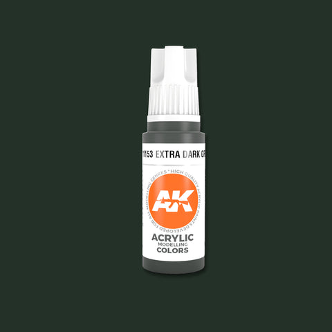 AKI Extra Dark Green 3G Acrylic Paint 17ml Bottle