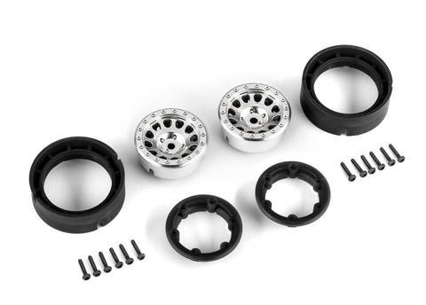 TRAXXAS TRX-4M Wheels, 1.0", Method Race Wheels® 105 Beadlock (satin chrome, beadlock) (2)