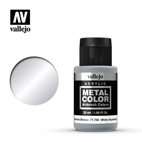 VALLEJO 	32ml Bottle White Aluminum Metal Color