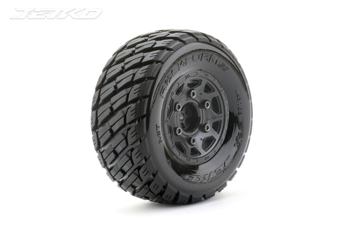 1/10 SC Rockform Tires Mounted on Black Claw Rims, Medium