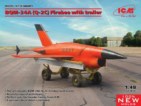 ICM 1/48 BQM34A (Q2C) Firebee Drone w/Trailer