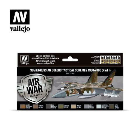 VALLEJO 17ml Bottle Soviet/Russian Tactical Schemes 1960-2000 Part I Model Air War Paint Set (8 Colors)