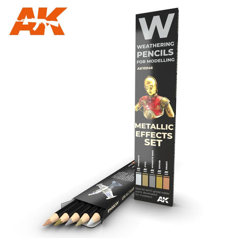AKI Weathering Pencils: Metallic Effects Set (5 Colors)