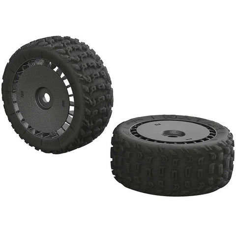 ARRMA DBOOTS 'KATAR T 6S' TIRE SET GLUED (BLACK) (2pcs)