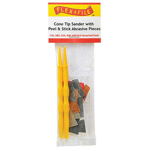 FLEX-I-FILE Cone Tip Sander Applicator Handle w/Peel & Stick Abrasives