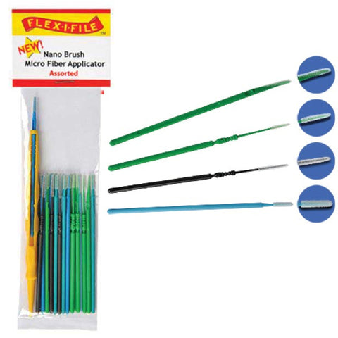 FLEX-I-FILE Nano Micro Fiber Brushes Assorted w/Applicator Handle