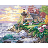 DIMENSIONS Guardian of the Sea (Cottage Lighthouse) Paint by Number (20"x16")