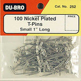 DUBRO T-Pins, Nickel Plated, 1" (100)