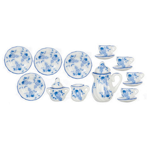 CHINA SET 17 PIECE BLUE FLORAL