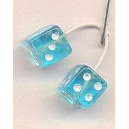 KENS 1/24-1/25 Transparent Blue w/White Dots Fuzzi Dice
