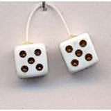KENS 1/24-1/25 White w/Black Dots Fuzzi Dice