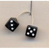 KENS 1/24-1/25 Black w/White Dots Fuzzi Dice