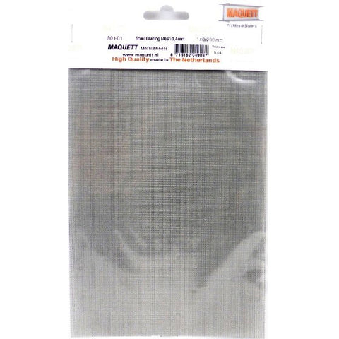 MAQUETT 0.4mm Square Mesh Galvanized Steel Grating Metal Sheet 7.9”x5.5”