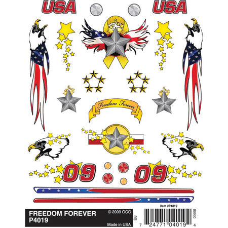 PINECAR Dry Transfer Decals, Freedom Forever