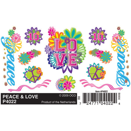 PINECAR Dry Transfer Decals, Peace & Love