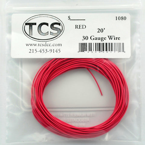 TRAIN CONTROL SYSTEMS 20' 30-Gauge Wire Red