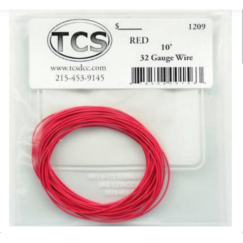 TRAIN CONTROL SYSTEMS 10' 32-Gauge Wire Red