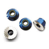 TRAXXAS 4MM BLUE NUTS FLANGED