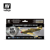 VALLEJO 17ml Bottle RAF Desert Scheme & MTO 1940-1945 Model Air War Paint Set (8 Colors)