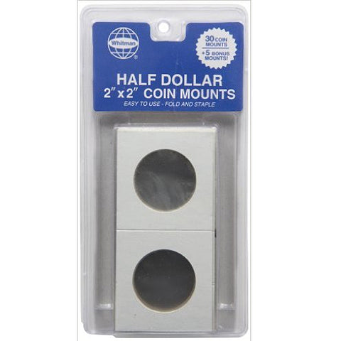 WHITMAN Half Dollar 2"x2" Cardboard Coin Mount (35/pk)