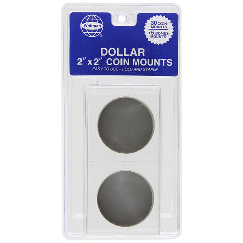 WHITMAN  Large Dollar 2"x2" Cardboard Coin Mount (35/pk)