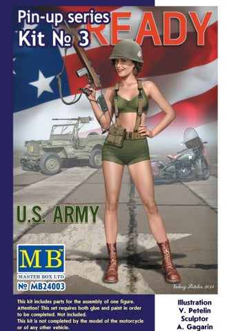 MASTERBOX 1/24 Alice US Army Pin-Up Girl Standing Holding Rifle