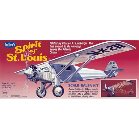 GUILLOWS 34-1/2" Wingspan Spirit of St. Louis Kit