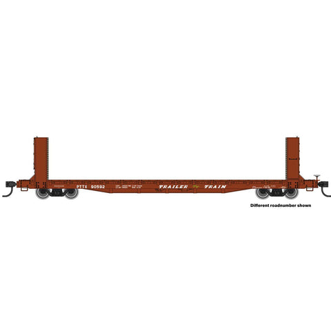 HO 60' BULKHEAD FLAT CAR TT #90595