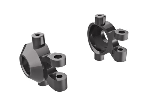 TRAXXAS TRX-4M Steering blocks, 6061-T6 aluminum (dark titanium-anodized) (left & right)