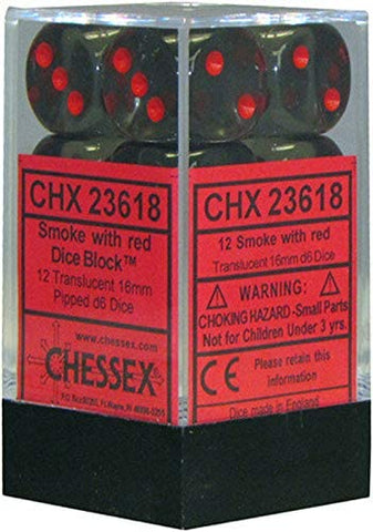 Translucent: 16mm D6 Smoke/Red (12
