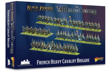 WARLORDS 15mm Black Powder Epic Battles: Waterloo French Heavy Cavalry Brigade (55 mtd, 3 guns w/12 figs)