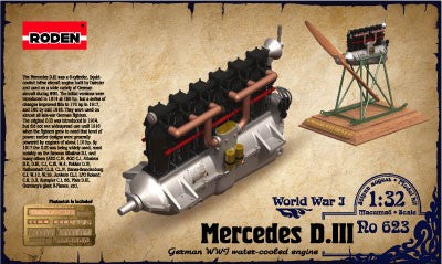 RODEN 1/32 Mercedes D III WWI Water-Cooled Aircraft Engine